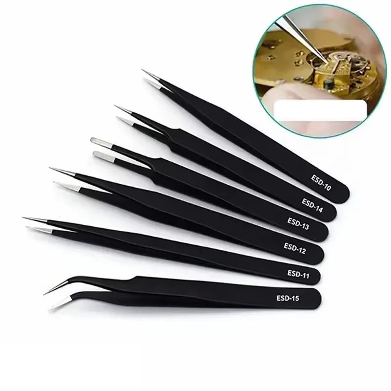 Tools For Electronic Workshop - Precision Tweezers Set ESD Anti-Static Repair